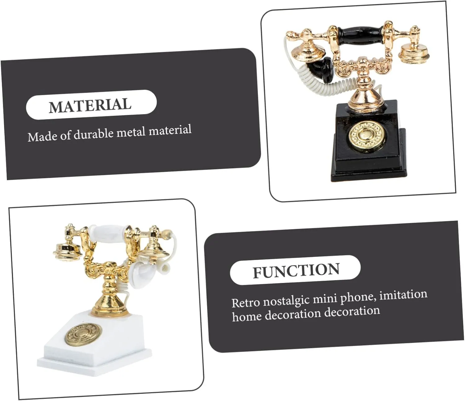 Kisangel 10pcs Miniature Telephone Model Retro Phone Figurines for Dollhouse Decor Compact Safe and Boys and Girls-Friendly Accessories Creative Home Decoration