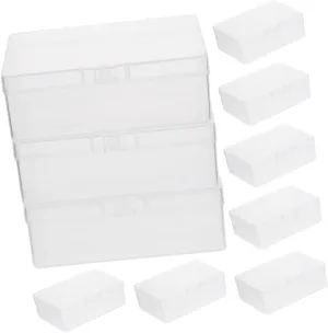 Kisangel 12pcs Clear Plastic Card Storage Box Transparent Playing Card Organizer Crafts and Accessories