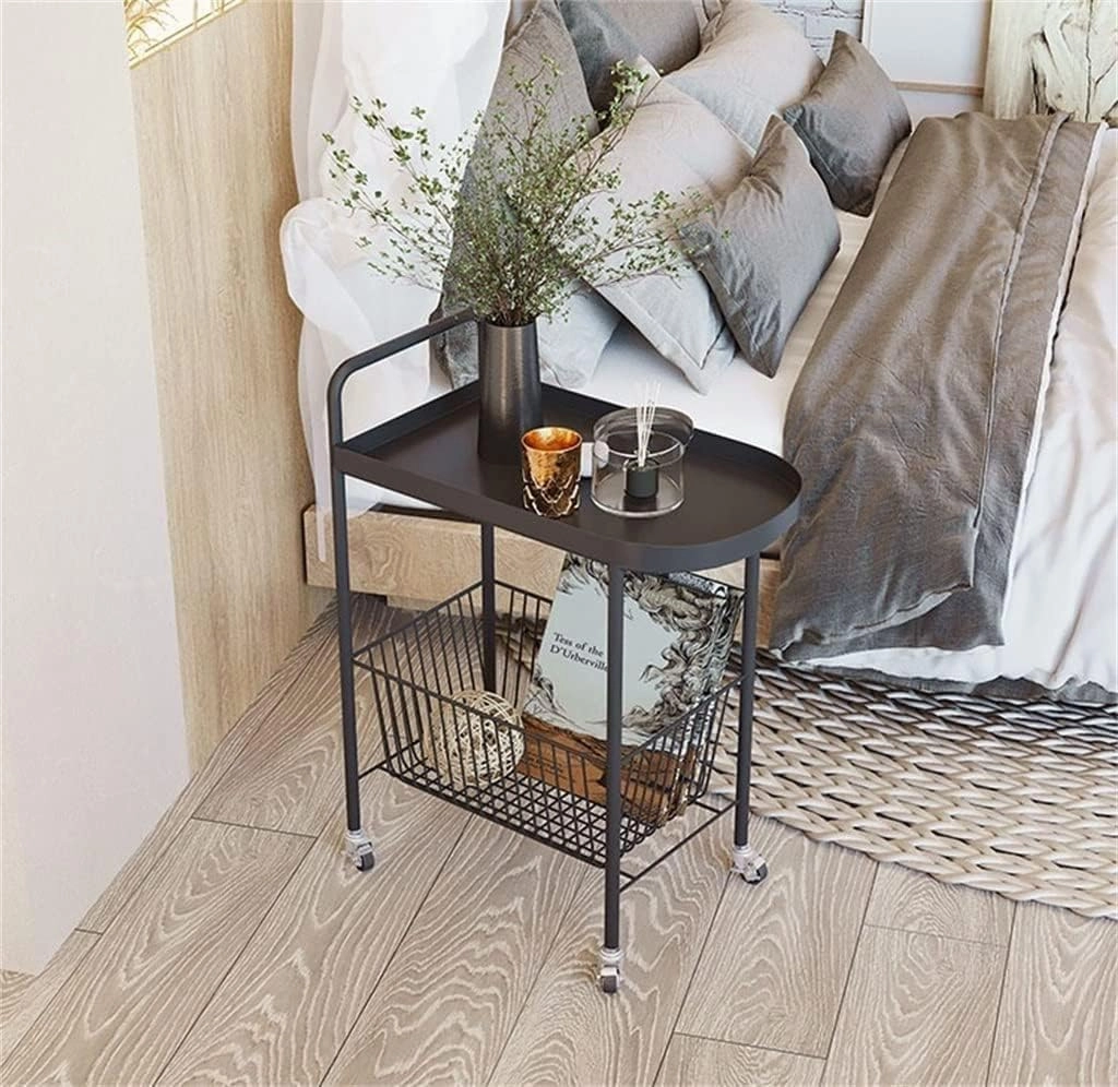 Kitchen Cart Storage Cart Simple Bedside Table Mini Mobile Coffee Table Storage Cart Kitchen Bathroom Cart