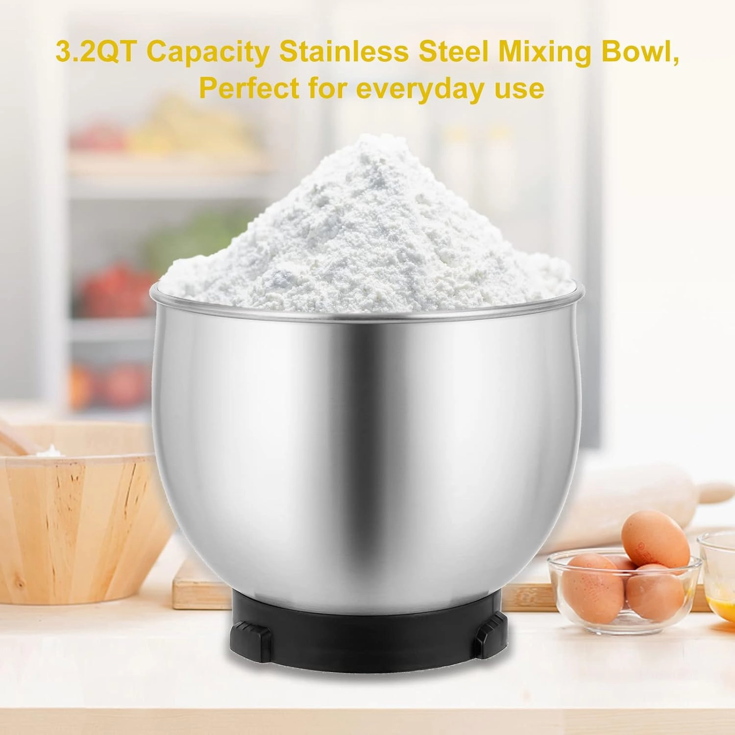 Kitchen in the box Stand Mixer,3.2Qt Small Electric Food Mixer,6 Speeds Portable Lightweight Kitchen Mixer for Daily Use with Egg Whisk,Dough Hook,Flat Beater (Blue) (Renewed)