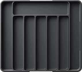 Kitsure Silverware Organizer - Adjustable Kitchen Drawer Organizer, Utensil Organizer, Cutlery Tray for Classified Storage, Versatile Kitchen Organizer, 13.70" × 1.54" × 10.94"~20.08", Black