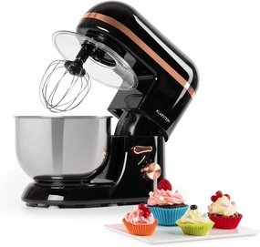 KLARSTEIN Bella Elegance Electric Stand Mixer, Grinder, Meat Mixer, Food Mixer, Dough blender, Beater, 1.3-gallon Stainless Steel Bowl, Easy Cleaning, 650W, 6 Speed Levels