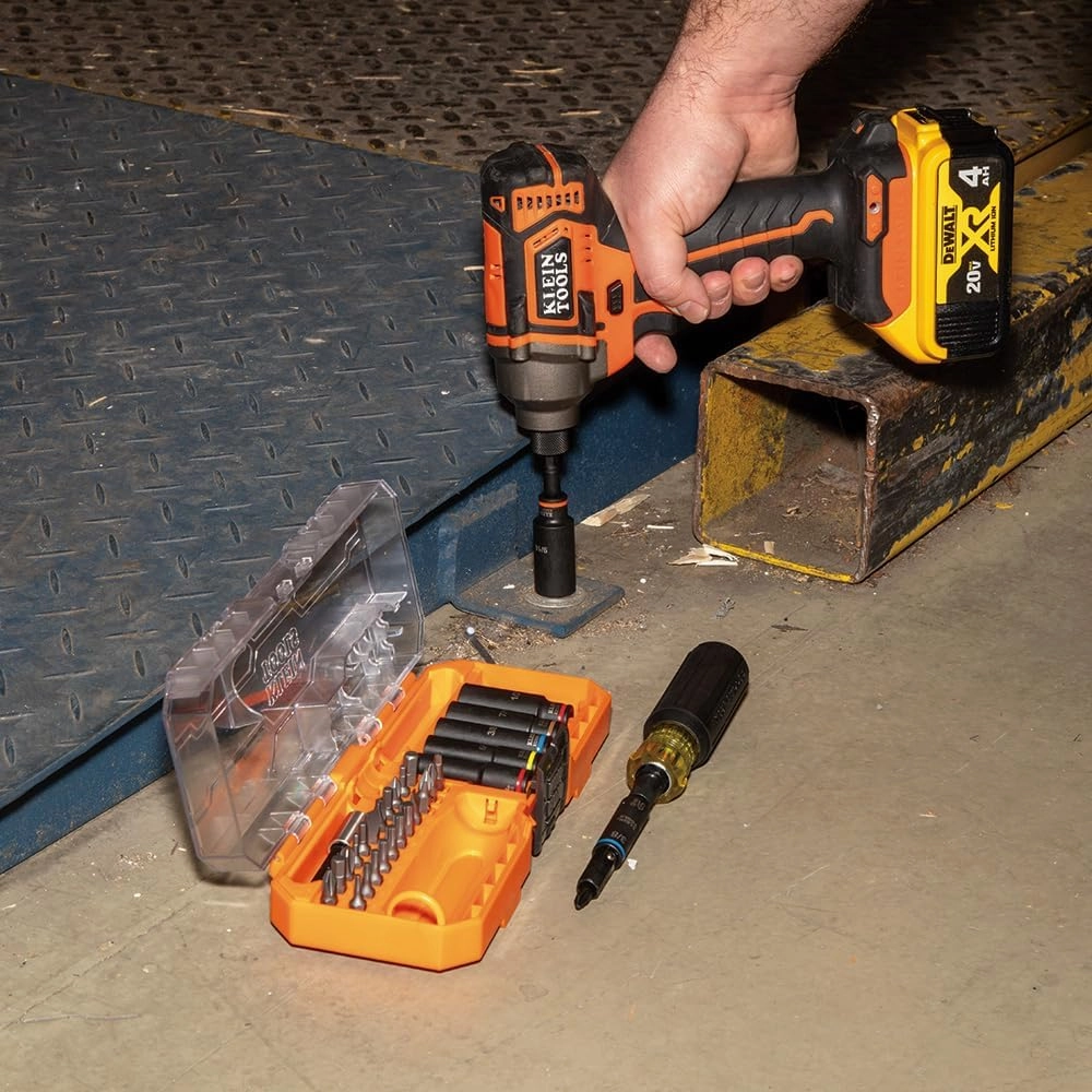 Klein Tools 32502HD KNECT Impact-Rated Screwdriver and Socket Set with MODbox Case, 41-Piece, 26 Bits, 6 Deep Well Sockets, Accessories, and Handle