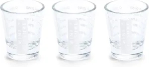 Kolder Mini Measure Heavy Glass, 20-Incremental Measurements Multi-Purpose Liquid and Dry Measuring Shot Glass, White, Set of 3