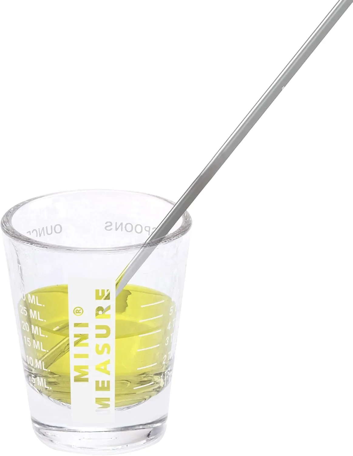Kolder Mini Measure Heavy Glass, 20-Incremental Measurements Multi-Purpose Liquid and Dry Measuring Shot Glass, White, Set of 3
