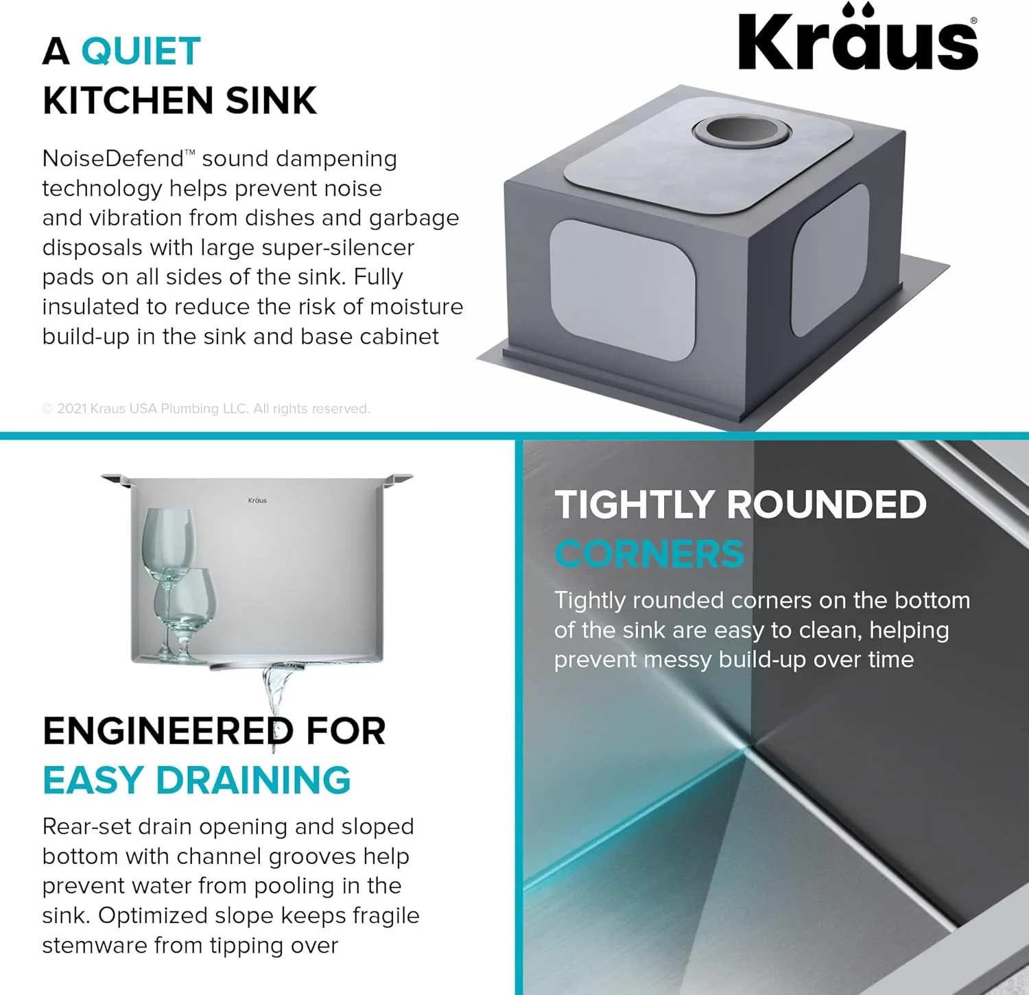 Kraus KWT311-15-316 Kore Outdoor Workstation Drop-In 16 Gauge Marine Grade T-316 Stainless Steel Single Bowl Kitchen Bar Sink with Accessories, 15 x 22 inch