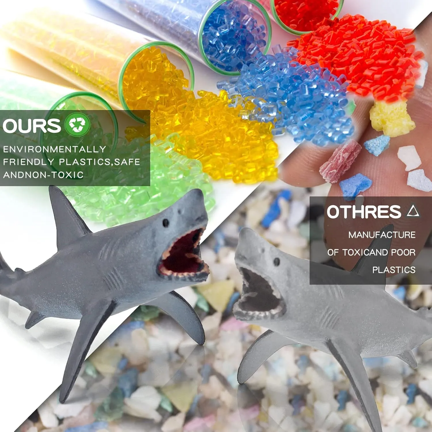 LC JoyCre Arctic Animals Mini Sea Creatures Toys Set - 22PCS Figurines for Toddlers - Sharks, Sea Turtle & More - Bulk Kids Birthday Gift