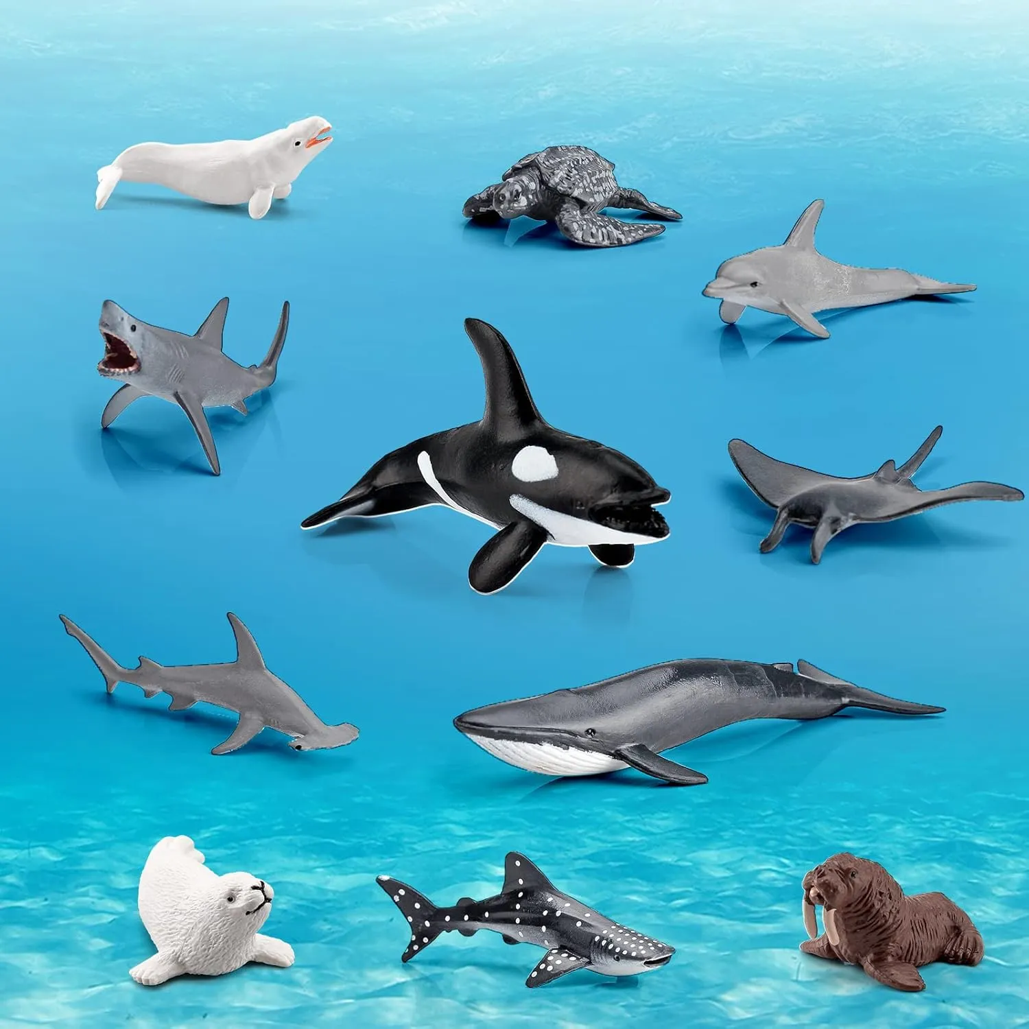 LC JoyCre Arctic Animals Mini Sea Creatures Toys Set - 22PCS Figurines for Toddlers - Sharks, Sea Turtle & More - Bulk Kids Birthday Gift