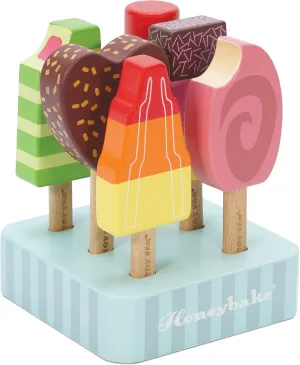 Le Toy Van Honeybake Collection Ice Lollies Set Premium Wooden Toys for Kids Ages 3 Years & Up (TV284)