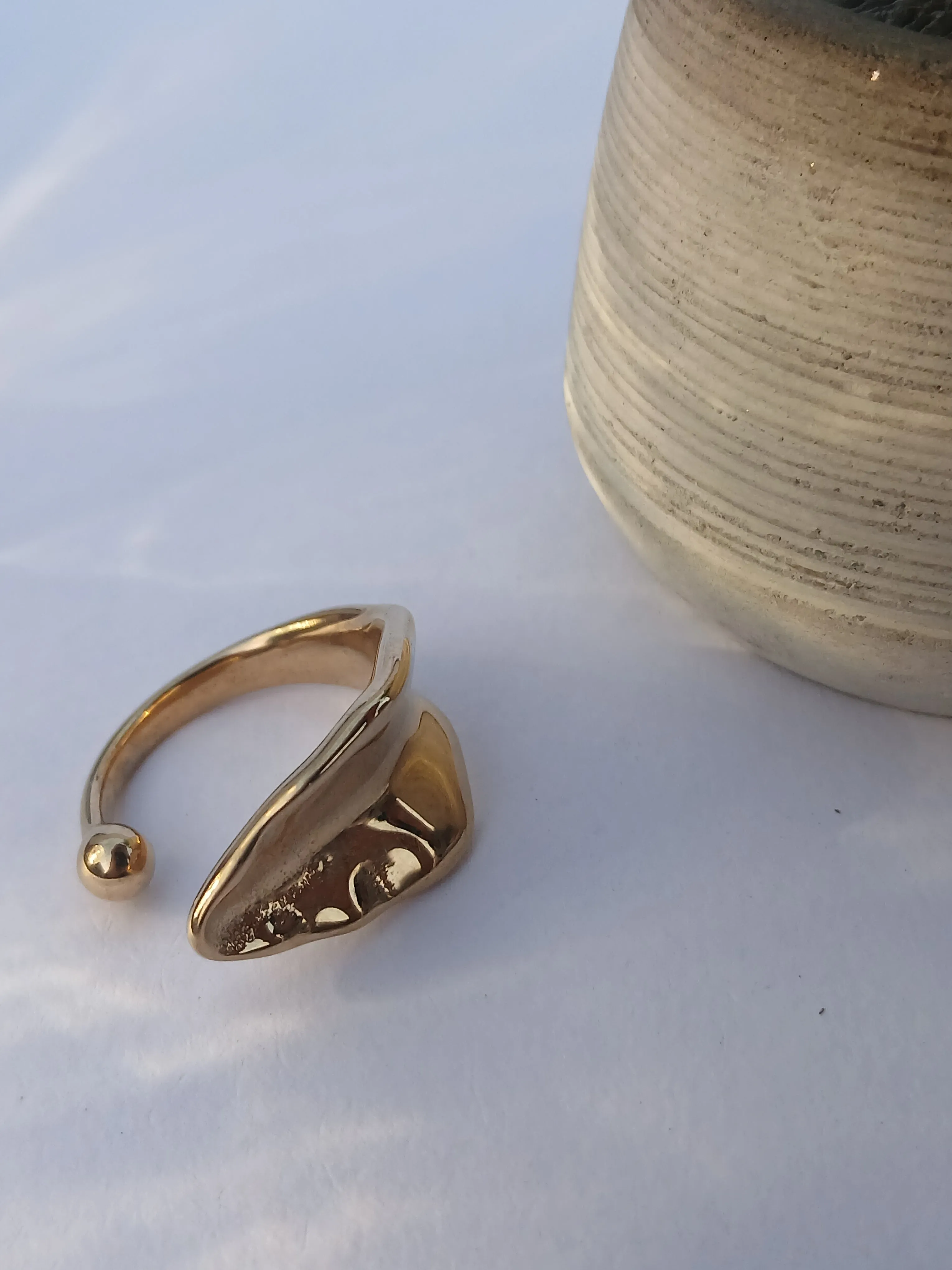 Leaf Adjustable Ring (Anti Tarnish)
