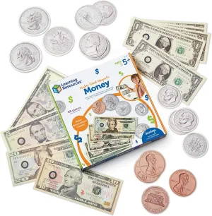 Learning Resources Double-Sided Magnetic Money 45 Pieces, Ages 5  Play Money for Kids, Pretend Play Money, Classroom and Teacher Supplies