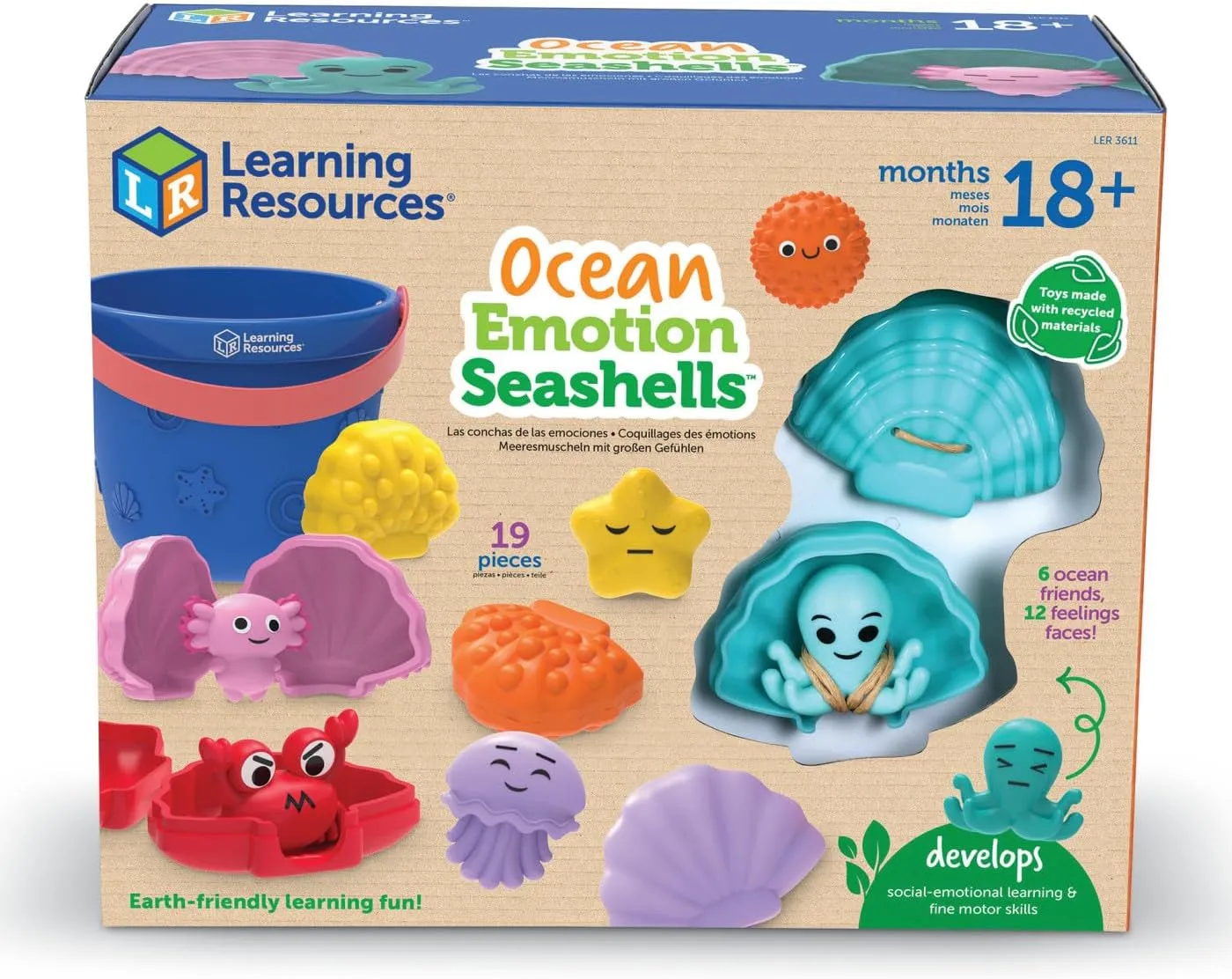 Learning Resources Ocean Emotions Seashells, Ocean Animals Figures, Seaside Game, Sand Toys, Sensory Toys, Sensory Bin, Toddler Outdoor, Preschool Classroom Must Haves, Montessori