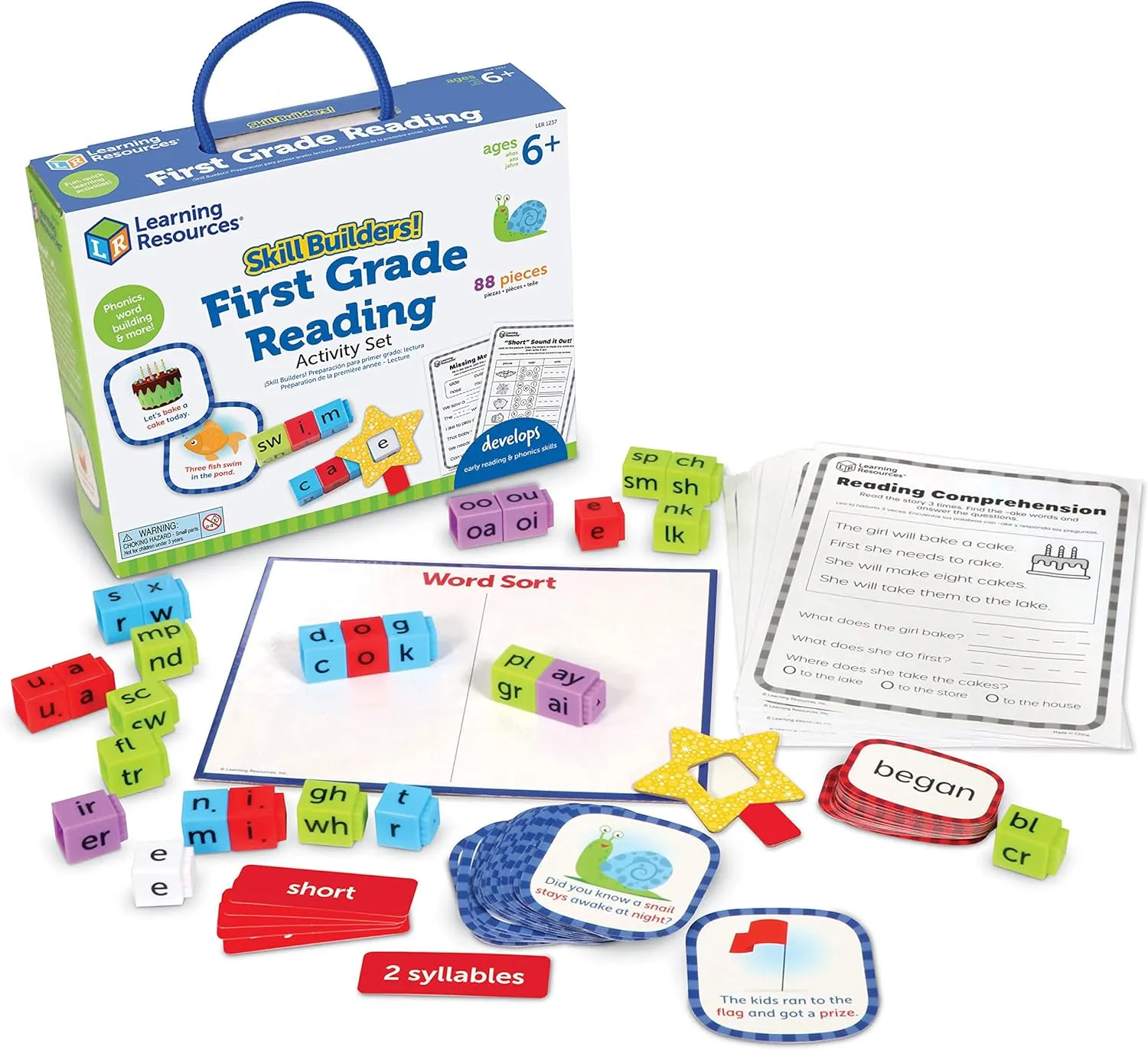 Learning Resources Skill Builders! 1st Grade Reading, Homeschool, Curriculum First Grade, Learning Games, First Grade, Learning Materials, 88 Pieces, Age 6 