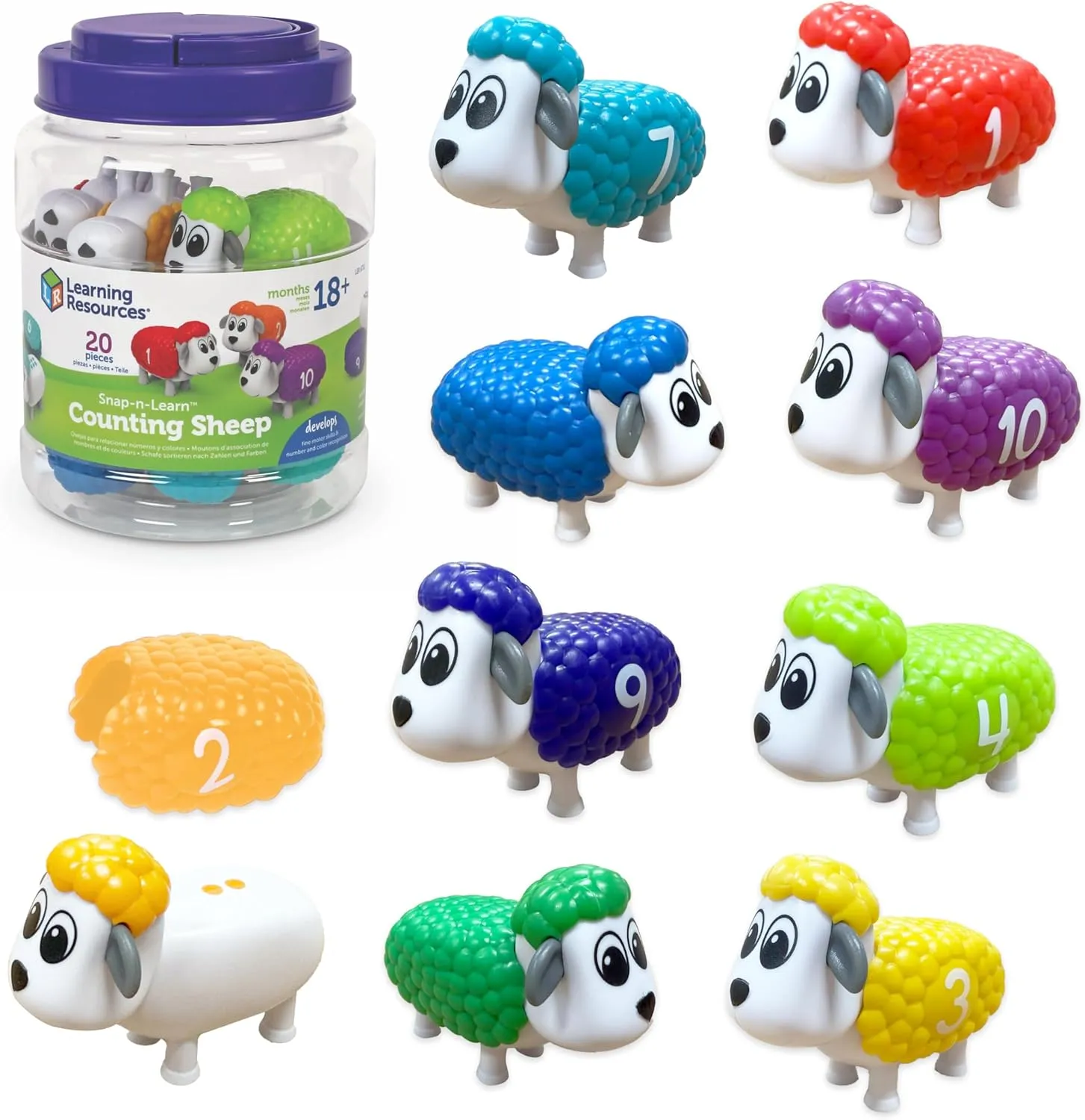 Learning Resources Snap-n-Learn Counting Sheep, Counting & Sorting Toy, Multi