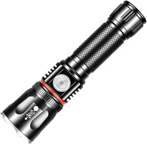 LED Flashlight - High Lumen, Super Bright, 4 Lighting Modes, Zoomable, Pocket Size & Lightweight Flashlight, Waterproof Ultra-Bright for Emergency, Work, Hiking (Black)