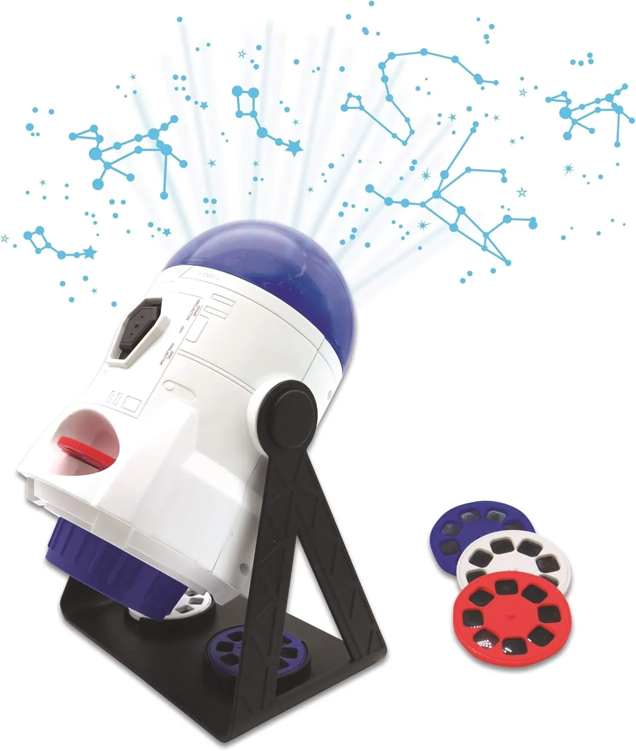 Lexibook, 2-in-1 Constellations and Images Planetarium Projector, 24 Images to Discover Space, 2 Constellation Domes, STEM, White/Blue, NLJ180