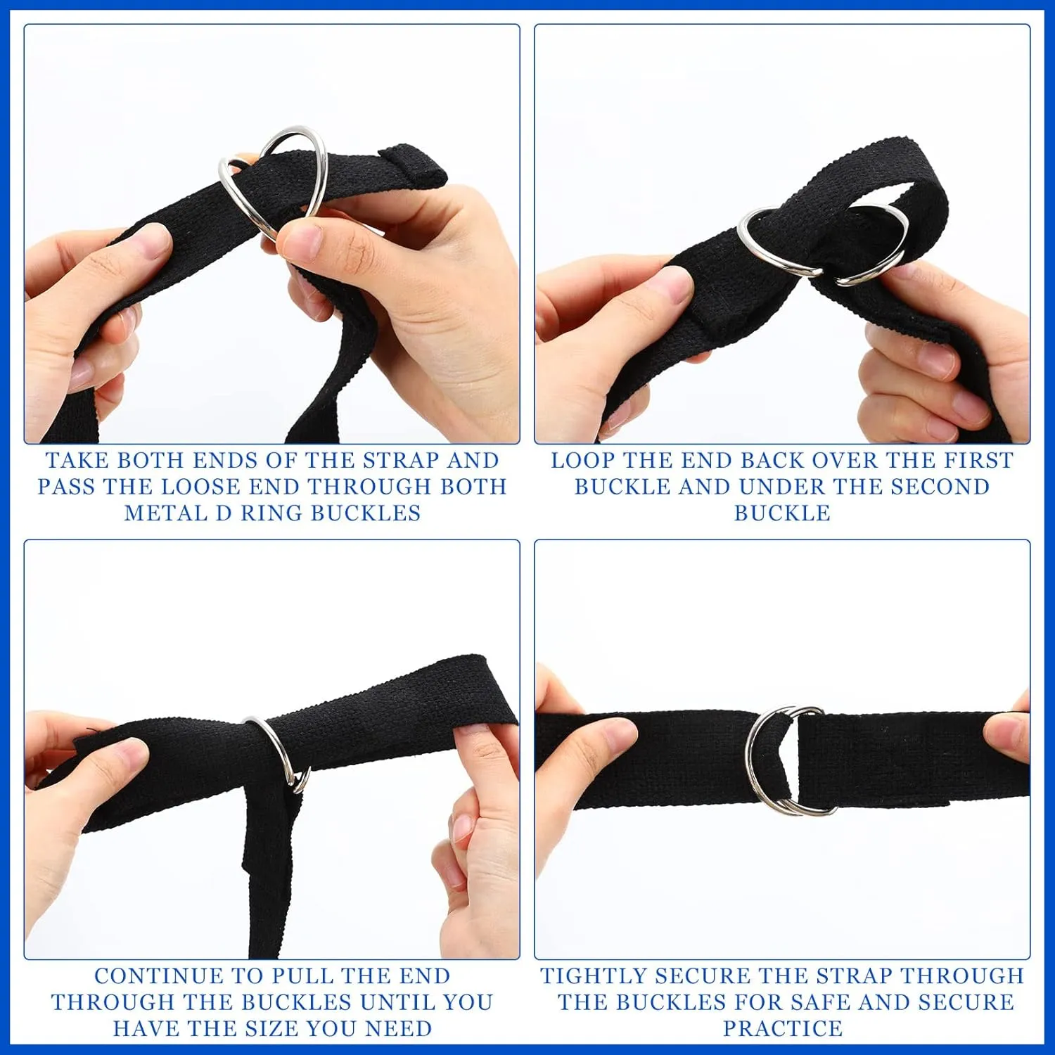 Leyndo 24 Pieces Yoga Strap Stretching Pilates Exercise Adjustable Straps 6 ft Non Elastic Yoga Belt with Adjustable D Ring Buckle for Pilates Gym Workouts Fitness
