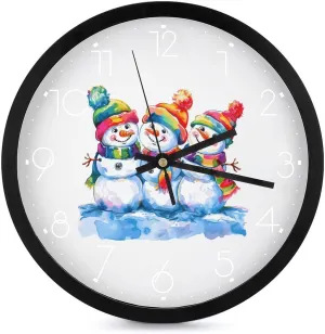 LGBT Gay Proud Snowman Wall Clock 10 Inch Silent Non-ticking Battery Operated Decorative Clock for Kitchen Bedroom