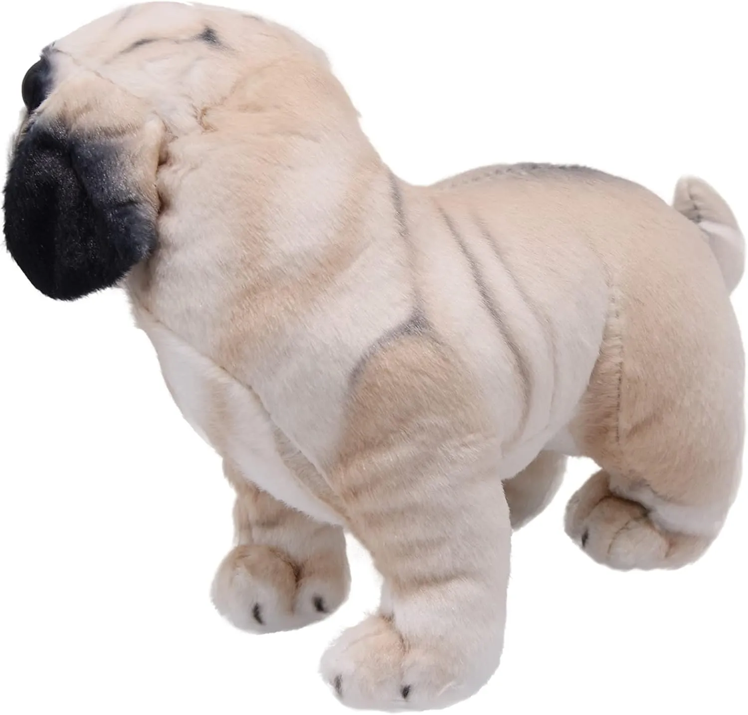Lifelike Pug Dog Stuffed Animal Animated Plush Puppy Toy Doll Super Realistic Dogs Act Like Real Excellent Gifts for Kids Birthday Party Dog Collection 9 Inches (Pug)