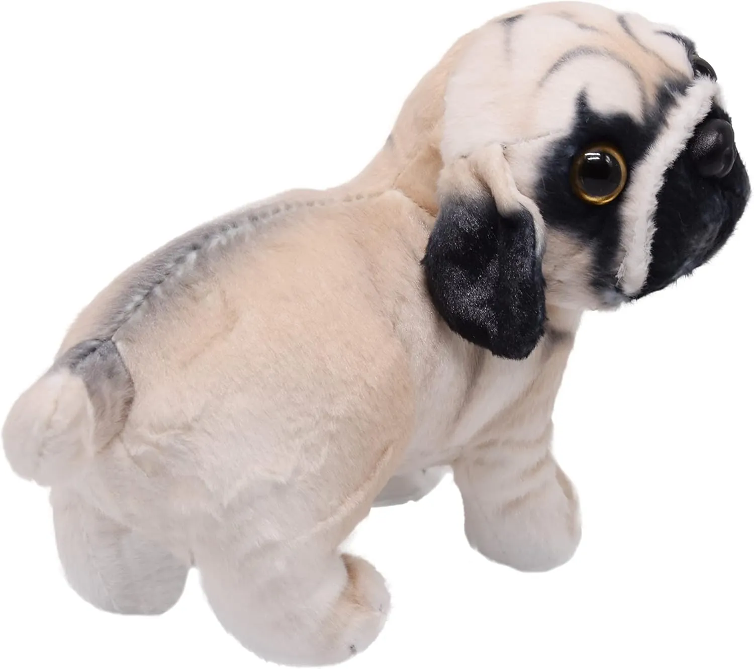 Lifelike Pug Dog Stuffed Animal Animated Plush Puppy Toy Doll Super Realistic Dogs Act Like Real Excellent Gifts for Kids Birthday Party Dog Collection 9 Inches (Pug)