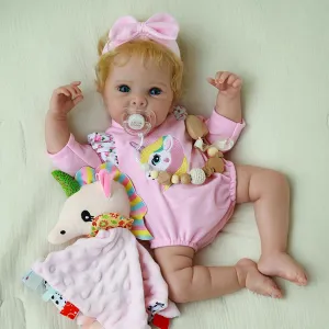 Lifelike Reborn Baby Dolls - 20-inch Realistic Silicone Baby Girl, Newborn Doll with Full Vinyl Body, Handmade with Accessories, Real Life Baby Doll for 3  Years Old Kids Gifts