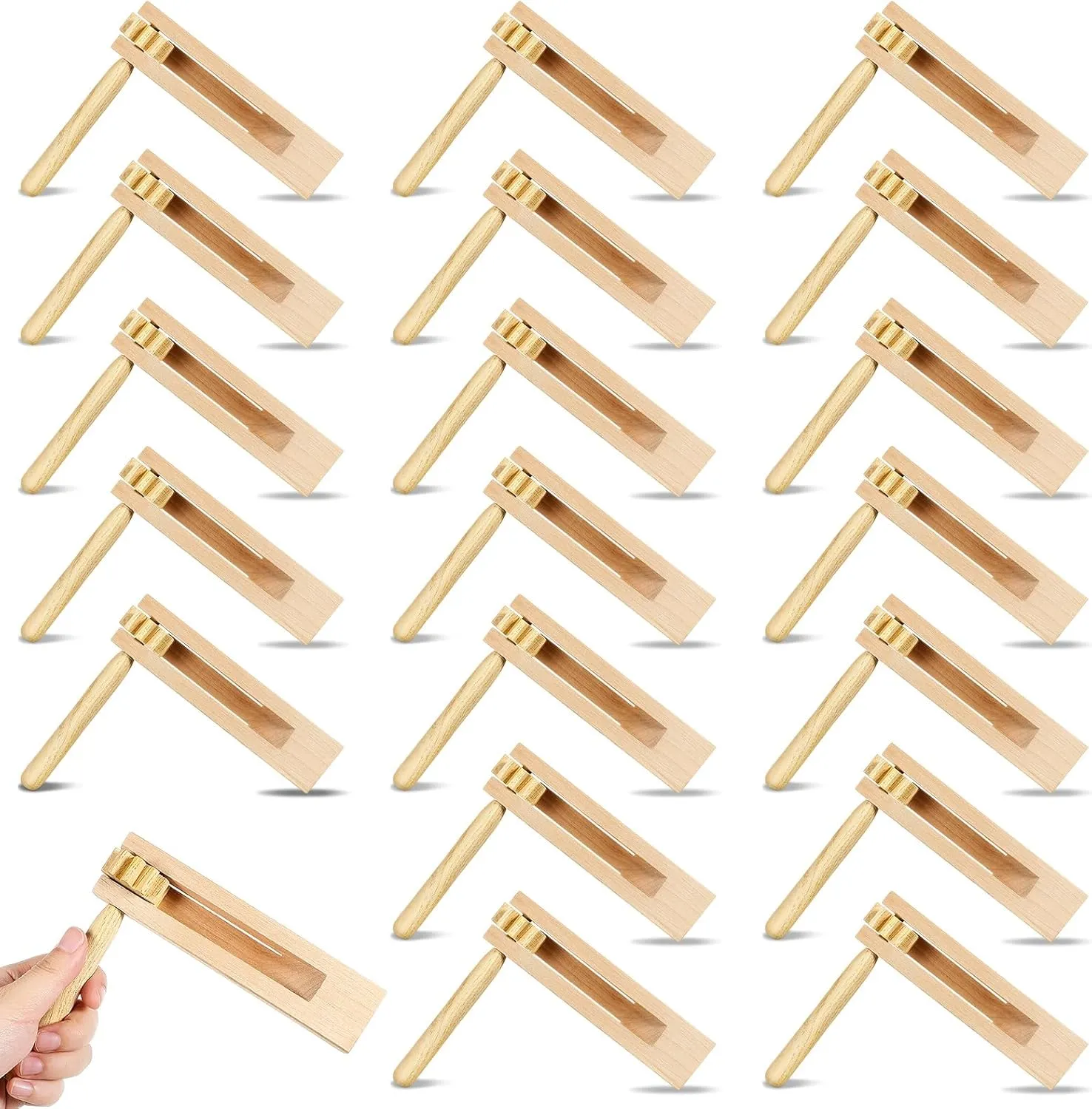 Liliful 24 Pcs Wooden Ratchet Party Noise Maker football Events Rattle Ratchet Mexican Noisemaker Toys Birthday Party Favors Football Game Sports Celebration Gift 6 x 5.5 x 1.4 Inch