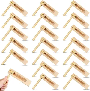 Liliful 24 Pcs Wooden Ratchet Party Noise Maker football Events Rattle Ratchet Mexican Noisemaker Toys Birthday Party Favors Football Game Sports Celebration Gift 6 x 5.5 x 1.4 Inch