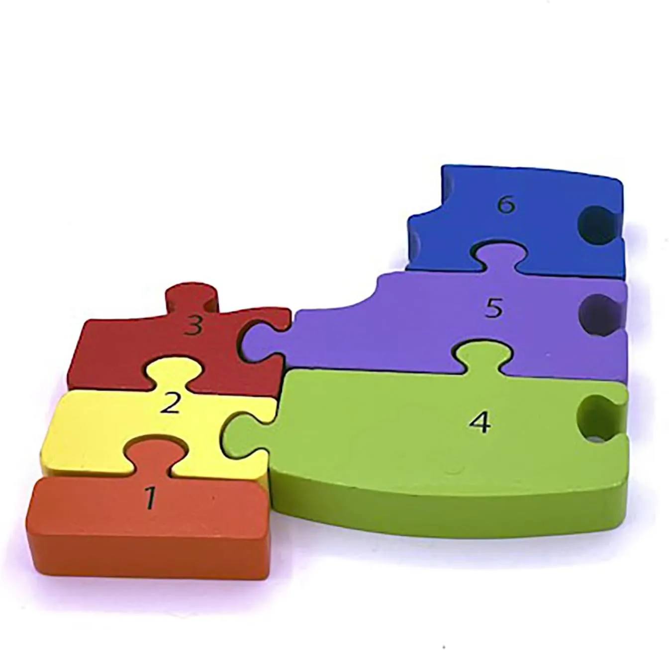 Lion Number Puzzle - 11 Piece Wooden Animal Shaped Puzzle, Learn Numbers 1-10, Colorful Educational Toy, Toddlers & Kids Age 1 