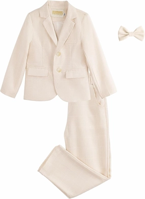 LOLANTA Boys Suit Wedding Ring Bearer Outfit Kids Suit Set, Blazer Pants Bow Tie Dress Clothes Formal Wear