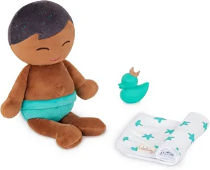 LullaBaby – 14-inch Washable Bath Baby Doll Boy – Soft Plush Body for Real Water Play – Blond Hair & Tub Accessories – Toddler Bath Toys – Kids Ages 2 Years Old & Up – Plush Baby Bath Doll - Boy