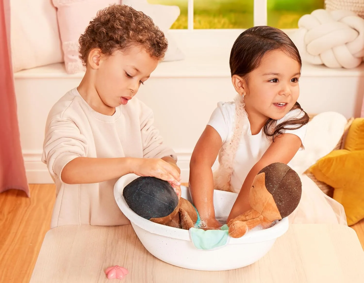 LullaBaby – 14-inch Washable Bath Baby Doll Boy – Soft Plush Body for Real Water Play – Blond Hair & Tub Accessories – Toddler Bath Toys – Kids Ages 2 Years Old & Up – Plush Baby Bath Doll - Boy