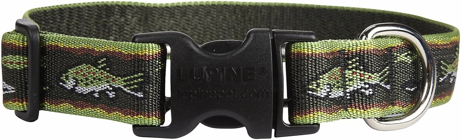 LupinePet Originals 1" Brook Trout 12-20" Adjustable Collar for Medium and Larger Dogs
