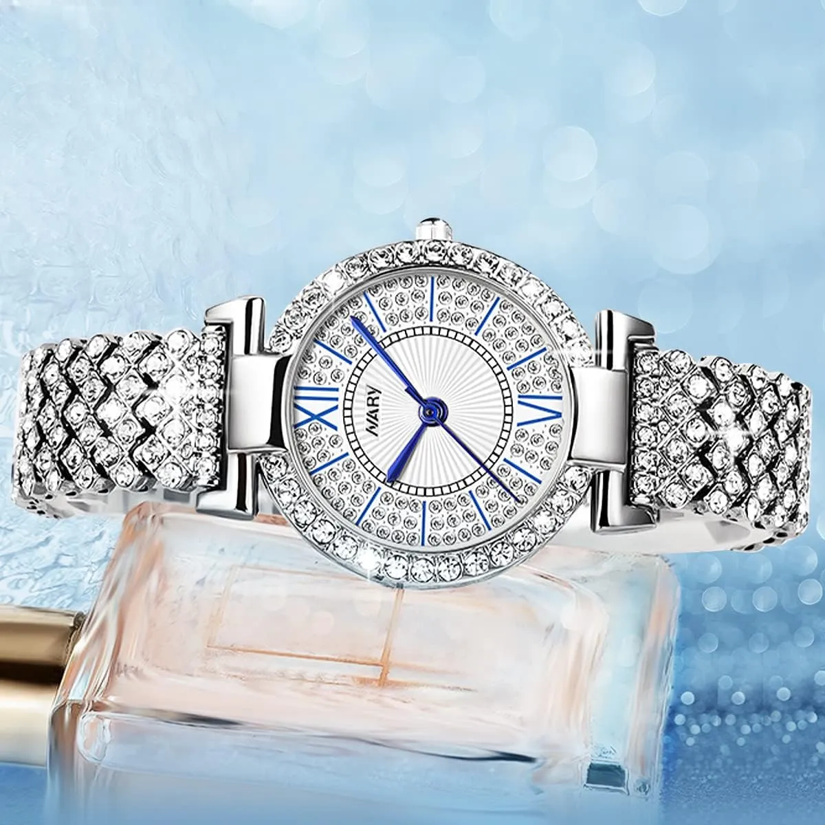 Luxury Quartz Starry Sky Dial Ladies Wrist Watches,Magnetic Mesh Band Watch and Bracelet Set…