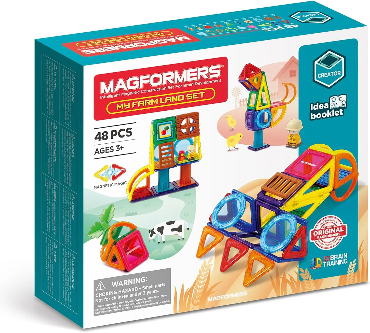 Magformers My Farm Land 48PC Set | Magnetic Tiles for STEM Development, Education, and Critical Thinking | Magnetic Blocks and Building Tiles to Develop Problem-Solving Ability and Shape Recognition
