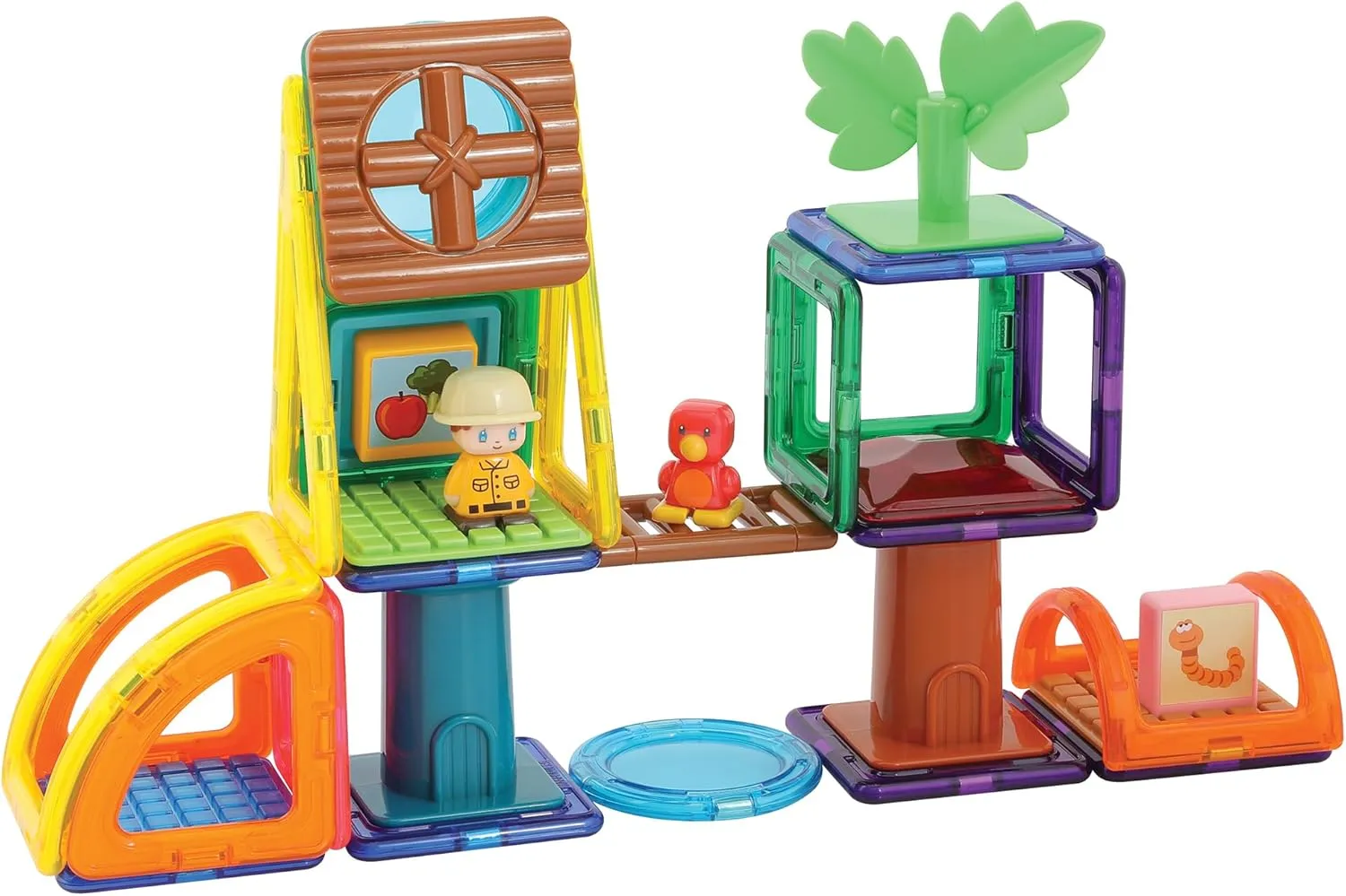 Magformers My Farm Land 48PC Set | Magnetic Tiles for STEM Development, Education, and Critical Thinking | Magnetic Blocks and Building Tiles to Develop Problem-Solving Ability and Shape Recognition
