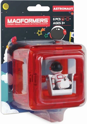 Magformers Figure Plus Astronaut 6pc Set - Magnetic Tiles Building Blocks, Educational Kit, STEM Toy Set - Magnetic Building Tiles for Kids to Develop Problem-Solving Abilities and Shape Recognition