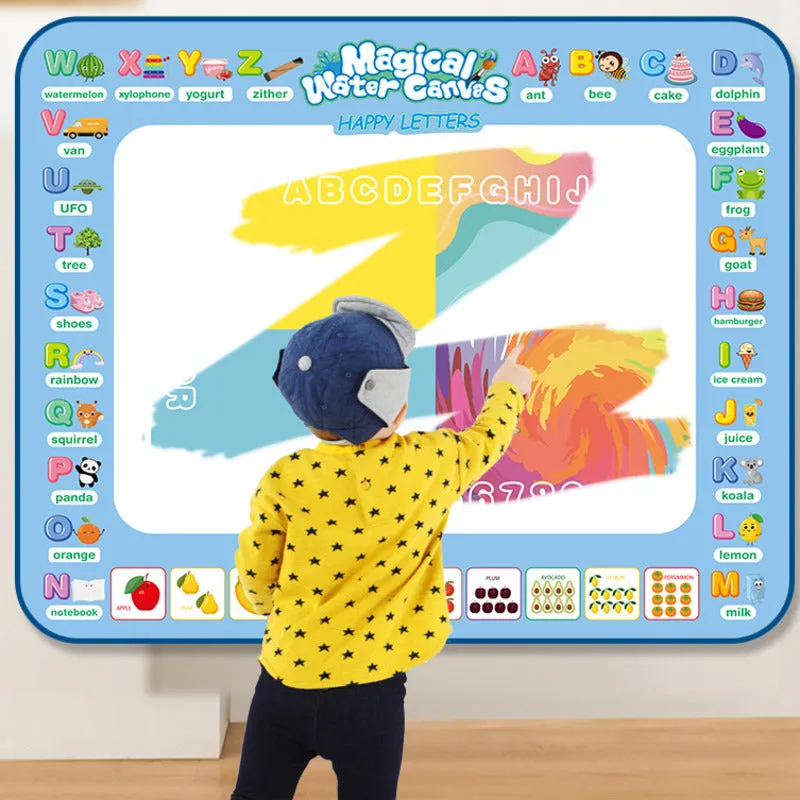 Magic Water Coloring Doodle Drawing Mat with Reusable Magic Pens 100x80cm