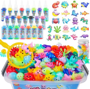 Magic Water Elf Toy Kit, Crafts for Kids Ages 4-8, Aqua Fairy Water Gel Kit with 22 Gels, 22 Sea Creature molds, Magic Water Gel Kit, Magic Elf Water Toy,Birthday Gifts & Party Favors for Kids Ages 3 