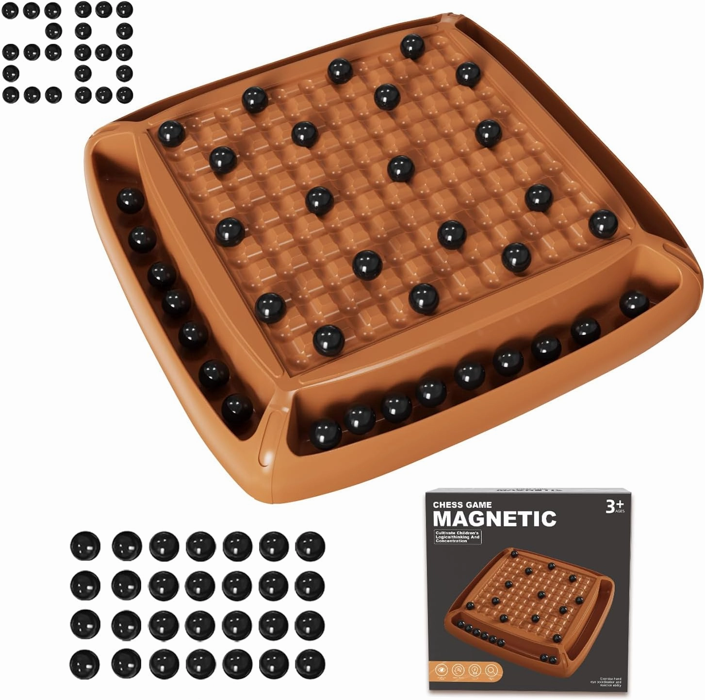 Magnet Chess Game, Family Board Games for Kids and Adults, Magnet Chess Set Ideal for Family and Friend Game Night, 2-4 Players (28pcs)