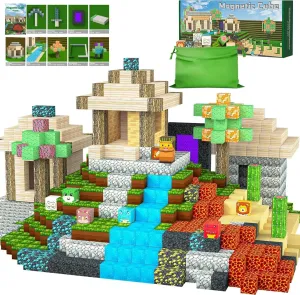 Magnetic Blocks - 104PCS Dinosaur Themed Magnetic Tiles, Build Mine Magworld Building Blocks, STEM Sensory Toys for Boys & Girls Age 3-8 9 10, Toddler Creative Learning Toys, Christmas Birthday Gifts