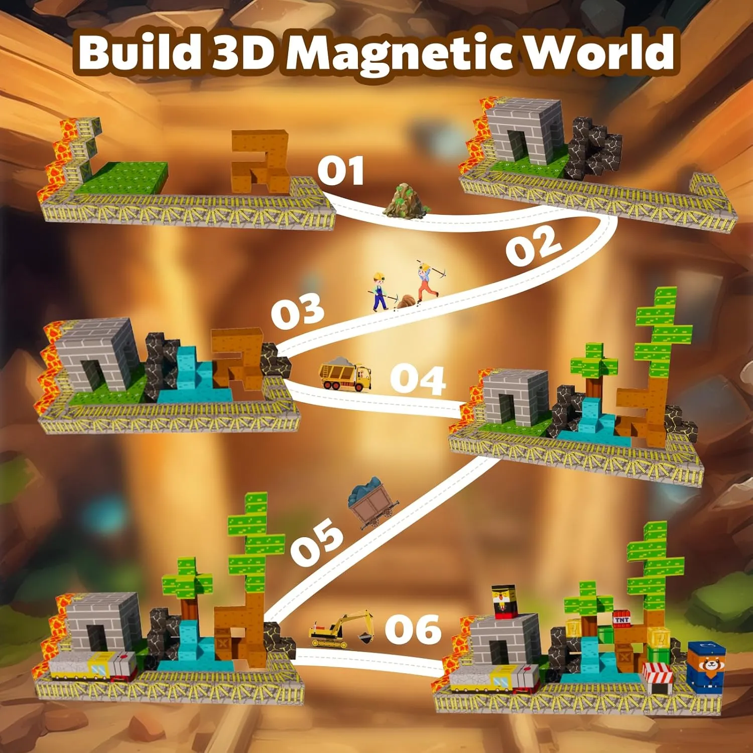 Magnetic Blocks 120PCS Building Blocks Magnet Cube Toys Stacking,STEM Sensory Magnetic Building Blocks for Kids,Magnet Tiles Building Toys for Kids Age 3 4 5 6 7 8 9 10 Birthday