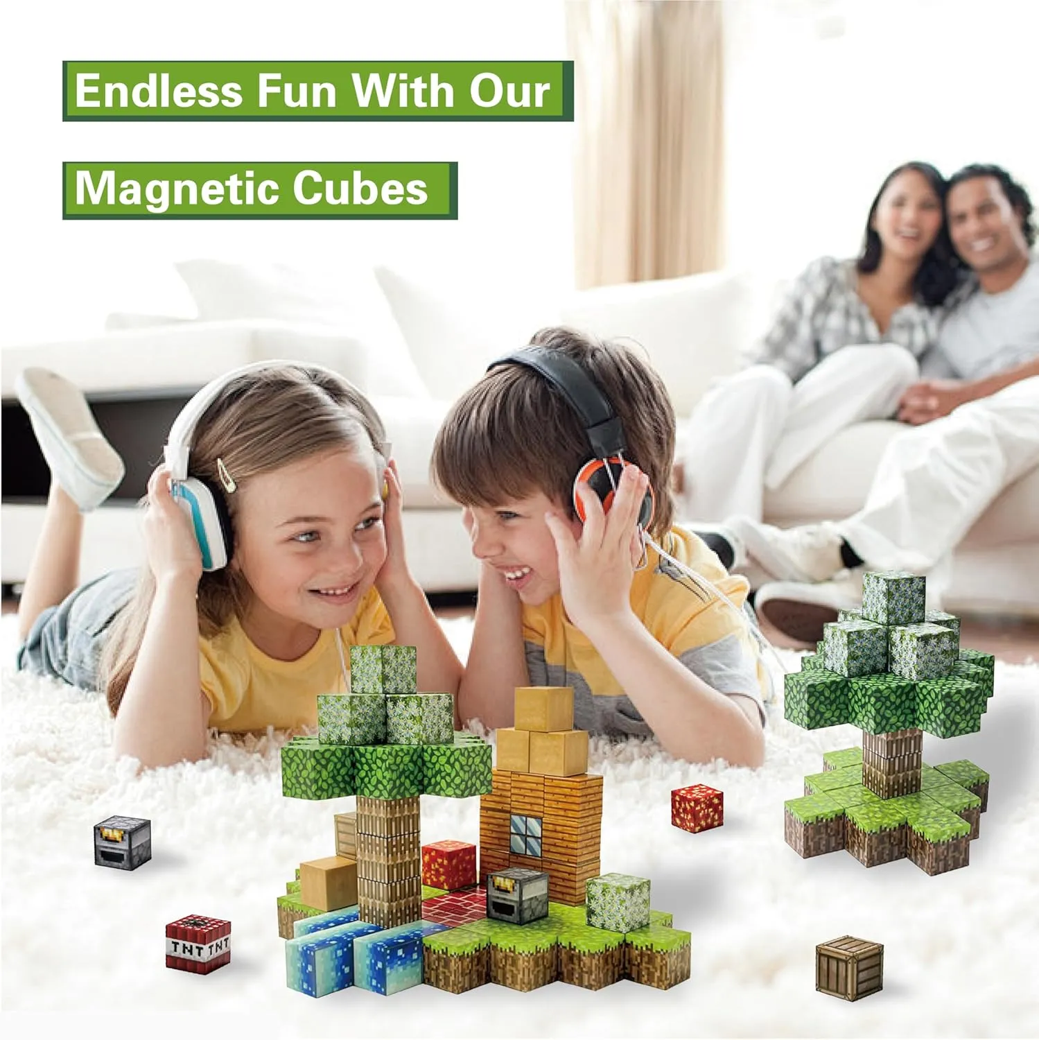 Magnetic Blocks - 70PCS Build Mine Magnet World Set, Educational Magnetic Tiles Building Toys for Boys & Girls, STEM Sensory Toys for Toddlers Kids Age 3 , Start Set