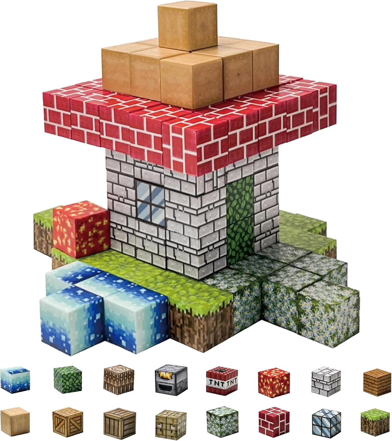 Magnetic Blocks - 70PCS Build Mine Magnet World Set, Educational Magnetic Tiles Building Toys for Boys & Girls, STEM Sensory Toys for Toddlers Kids Age 3 , Start Set
