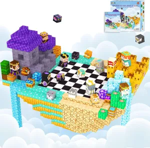 Magnetic Blocks Board Games Chess Set, Magnetic Tiles Building Blocks Kids Classroom Must Haves Montessori Education Sensory Magnet Cubes Toys, Toddler Birthday Gift for 3  Year Old Boys Girls.