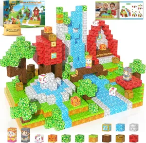 Magnetic Blocks - Build Mine Magnet World Set for Kids Age 3-5 6-8, STEM Sensory Toys for Toddlers, Gifts for 3  Years Old Girls & Boys, 1" Magnet Cubes, Classroom Must Haves, and Sensory Outdoor Toys