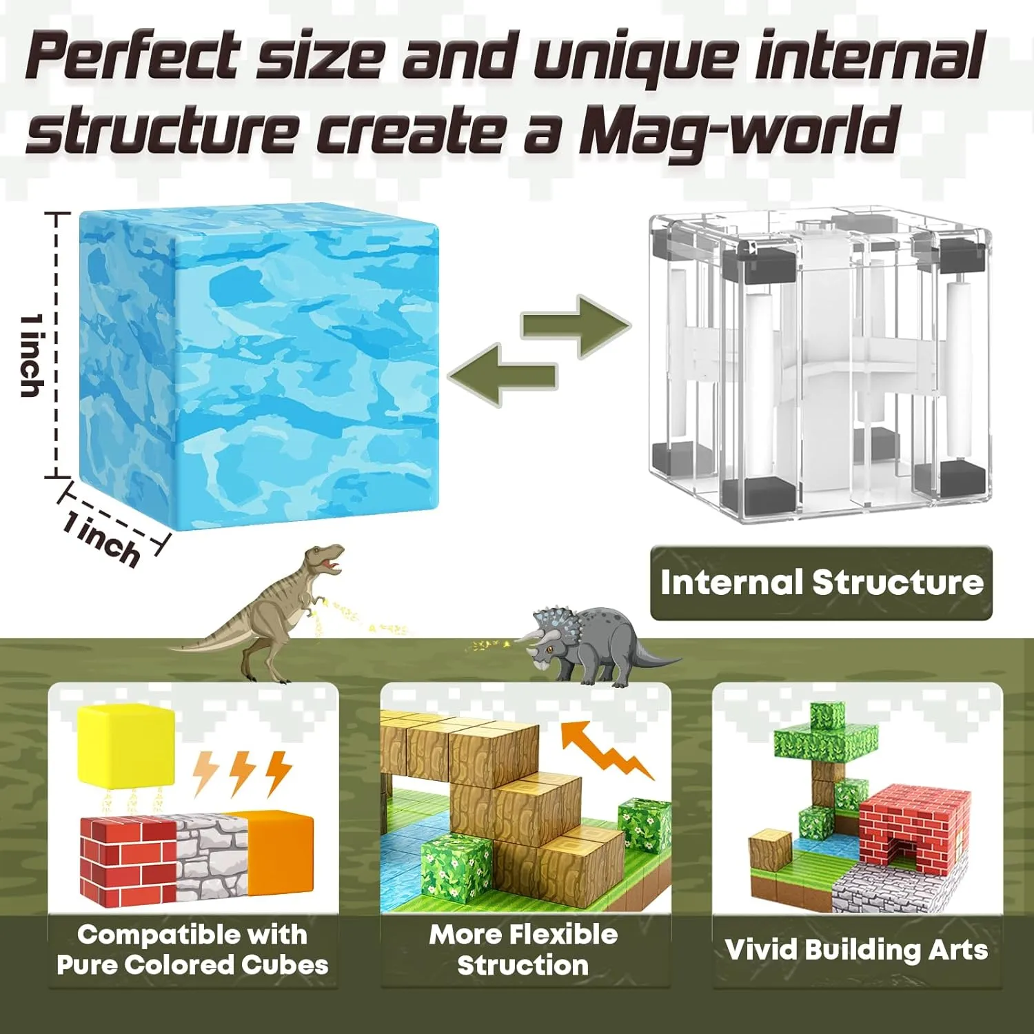 Magnetic Blocks-Build Mine Magnet World Water Edition, Magnetic Toys for Boys & Girls Age 3-4 4-5 6-8, STEM Montessori Sensory Toys for Toddlers Gifts for 3  Years Old Girls Boys