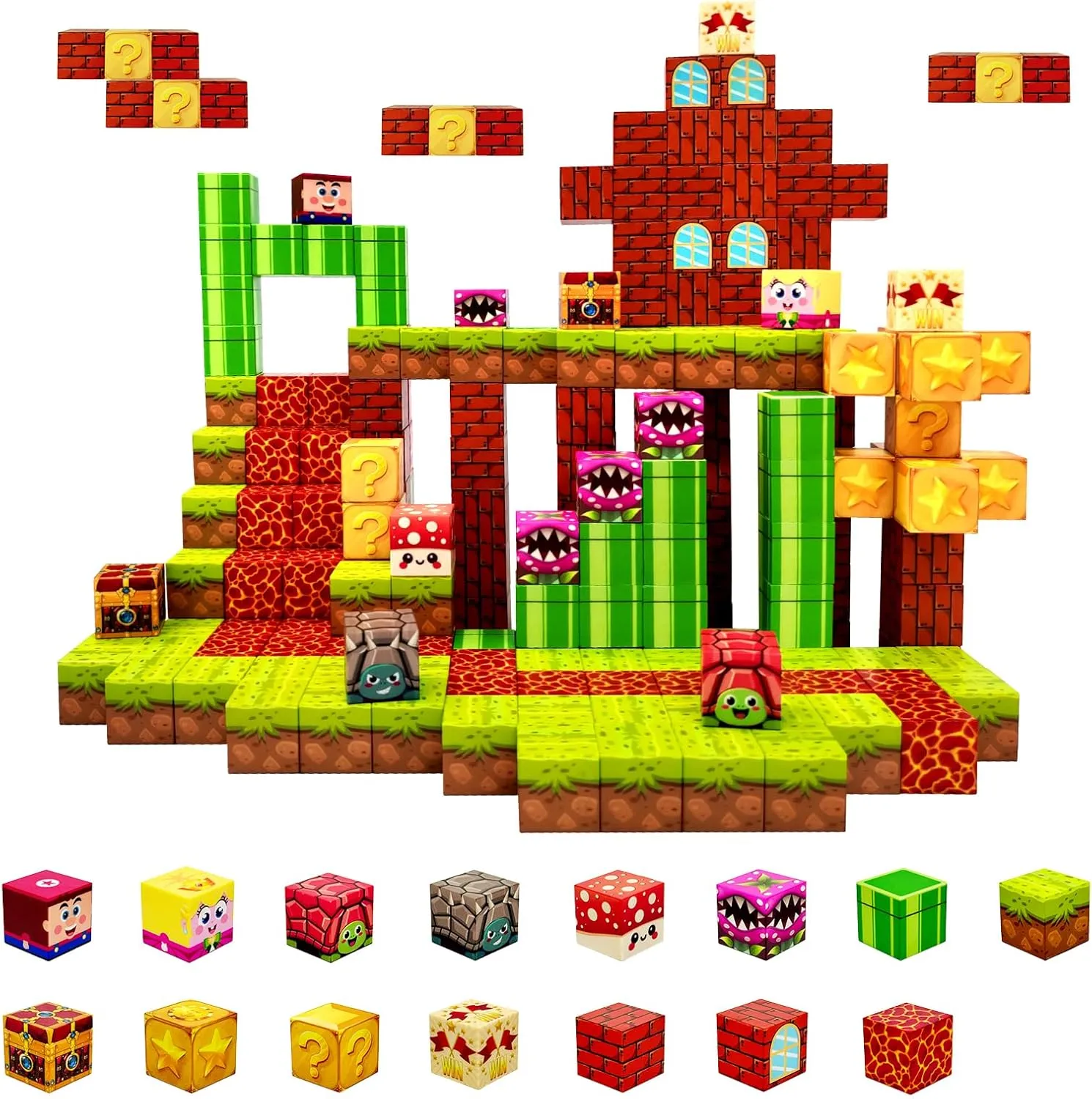 Magnetic Blocks Building Toys for Kids: Magnetic Blocks for Kids Ages 4-8, 1" Magnet Cubes, STEM Sensory Toys for Boys & Girls, Christmas Birthday Gifts for Kid Ages 3 , 48PCS