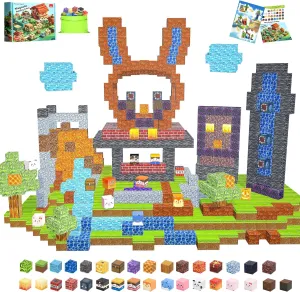 Magnetic Blocks,170PCS Magnetic Building Blocks Upgraded Sensory Toys Construction Set,Magnets Cubes Building Toys for Kids Games,Toddler Montessori Stacking Magnets for 3  Boys Girls Birthday Gifts