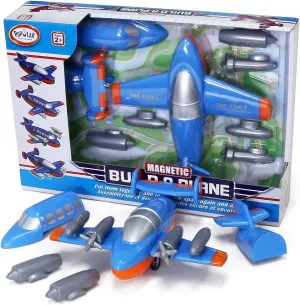 Magnetic Build-a-Plane Magnetic Toy Play Set, 12 Pieces, Colors May Vary,White