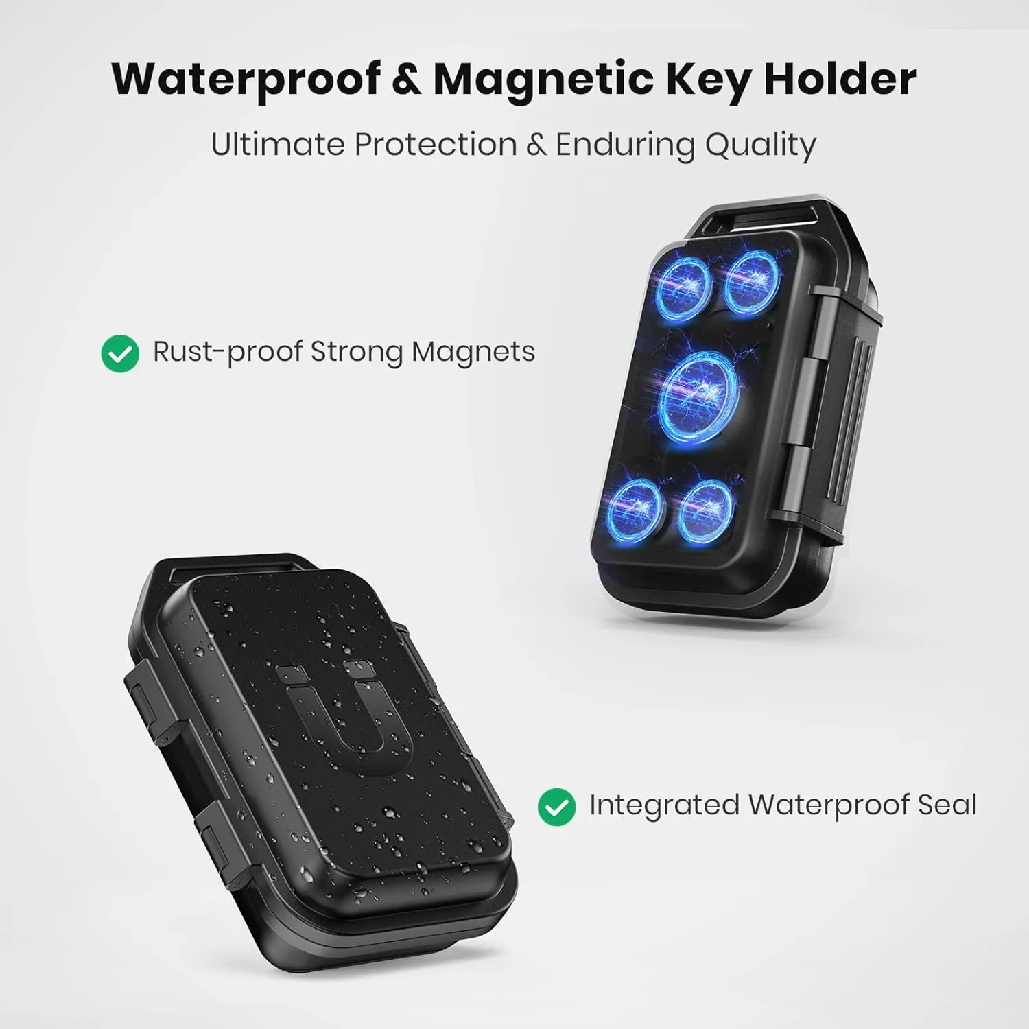 Magnetic Key Box, Magnetic Key Holder Under Car, Hide a Key Magnetic Car (Upgraded 2pcs)